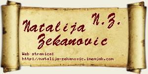 Natalija Zekanović vizit kartica